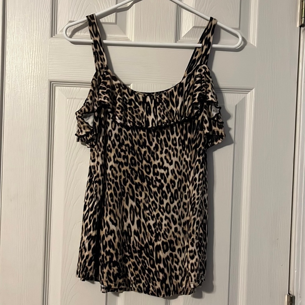 Cheetah Print Cold-Shouldered Top